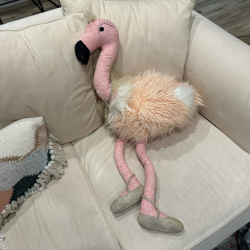 Anthropologie Large Fancy Flamingo Plush Ballerina. 38”